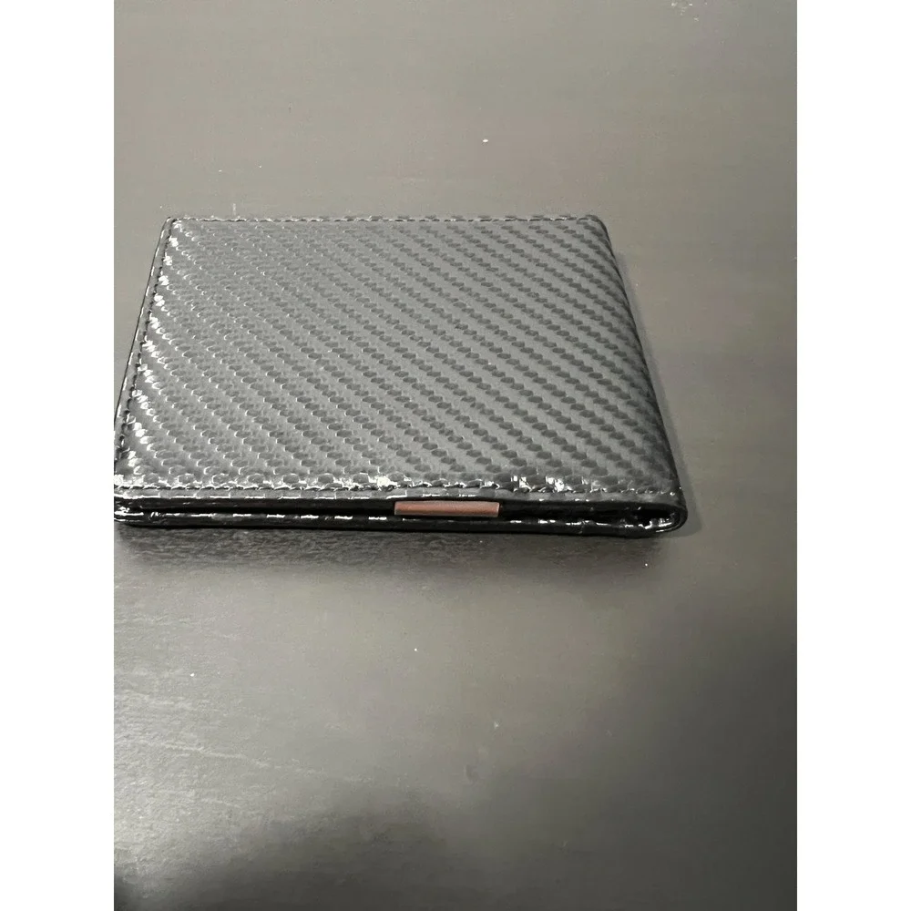 TRAVANDO Carbon Fiber Slim Wallet RFID Blocking Money‎ Clip ID Card Holder Black